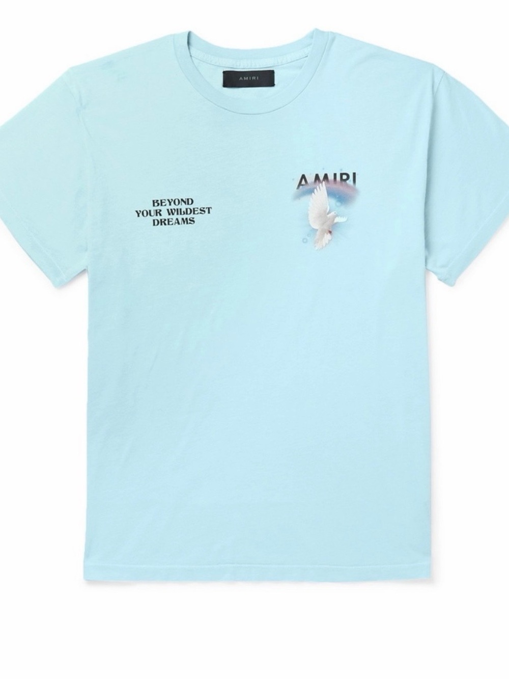 AMIRI Light Blue Kids Graphic Tee with Dove Motif